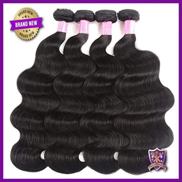 Brazilian Human Hair Extensions 4 Bundles Body Wave 24-30 Inches